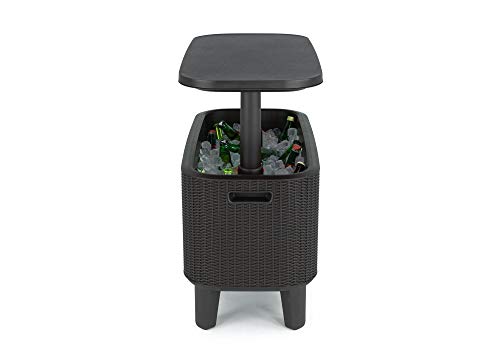 Keter Bevy BAR Cocktail Table, Polypropylene, Anthracite Grey