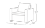 California Armchair x2 - Grey